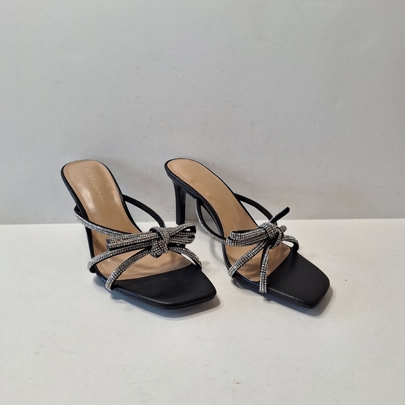 BCBGeneration Selma Rhinestone Embellished Dressy Bow Heel Sandals Size 8.5 - Picture 3 of 13